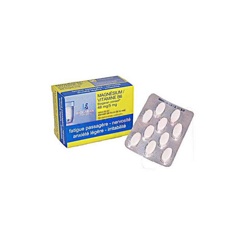 Onmogelijk Koningin Top Magnesium vitamin B6 48mg/5mg Biogaran 50 tablets