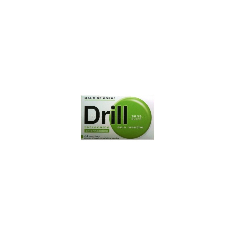 Drill Pastilles Maux de Gorge Chlorhexidine/Tétracaïne 24