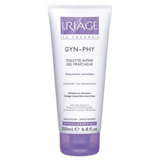 URIAGE GYN-PHY Toilette Intime, Gel Fraîchaur, Muqueuses Sensibles, tube 200ml