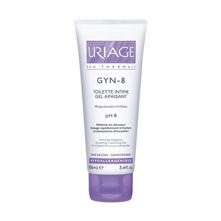 URIAGE GYN-8 Toilette Intime, Gel apaisant, Muqueuses irritées, tube 100ml