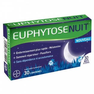 Euphytose Nuit endormissement mélatonine 30 Comprimés 3401581631091