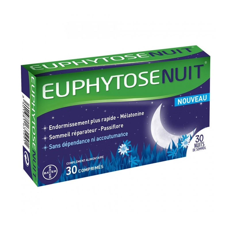 Euphytose Nuit endormissement mélatonine 30 Comprimés 3401581631091