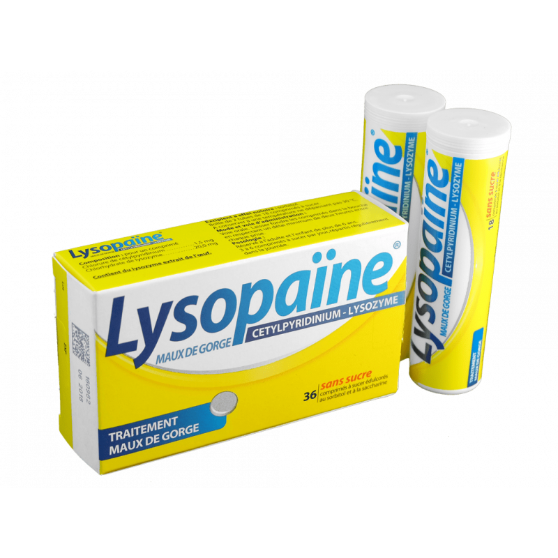 Lysopaine pastille Menthe sans sucre - Médicament Mal de gorge