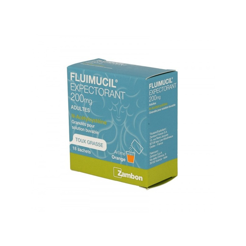 FLUIMUCIL EXPECTORANT 200MG SUGAR FREE GRANULES FOR DRINKING SOLUTION 18 SACHETS 