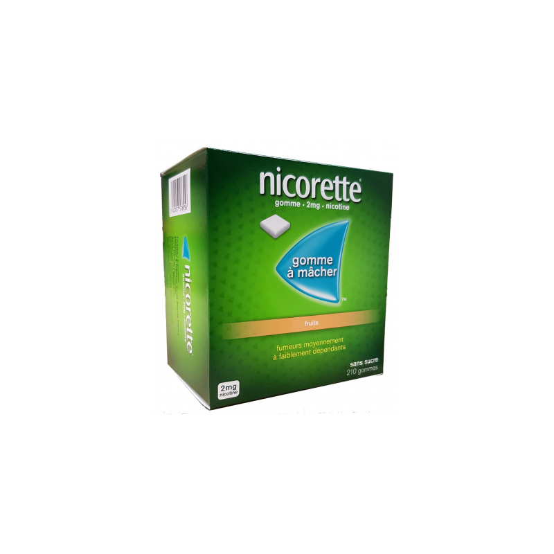 Pharmaservices - Nicorette 2 mg sans sucre - 210 gommes à mâcher