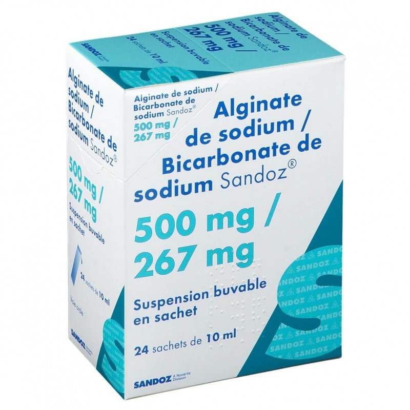 Alginate de sodium / Bicarbonate de sodium 24 sachets
