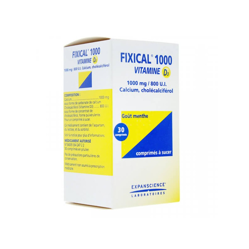 Bewust worden stimuleren Theseus Fixical Vitamin D3 1000 mg/800 IU 30 chewable tablets