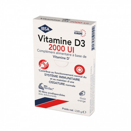 Vitamine D3 2000UI x30 films orodispersibles FilmTec Ibsa Pharma