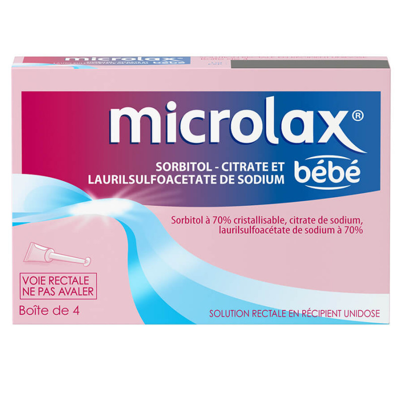 MICROLAX BEBE Solution rectale 4 Récipients-unidoses de 3ml
