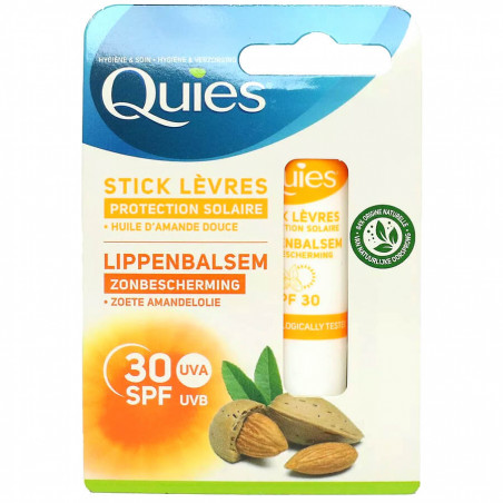 Quies Stick lèvres protection solaire UVA UVB SPF30 4,5g 3435171871000