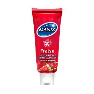 Manix Strawberry Lubricating Gel. Tube 80ml