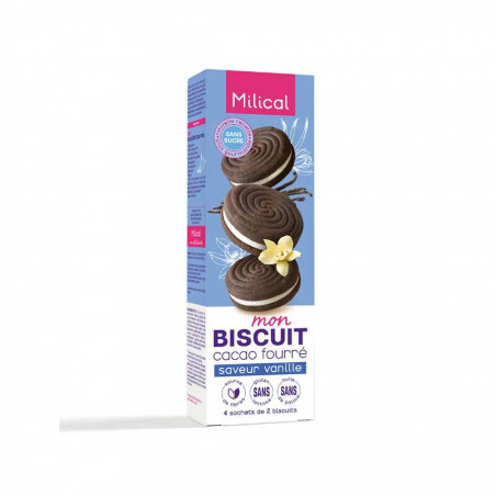 Milical Biscuits cacao fourrés Saveur Vanille 4 sachets de 2 biscuits 3770008157484