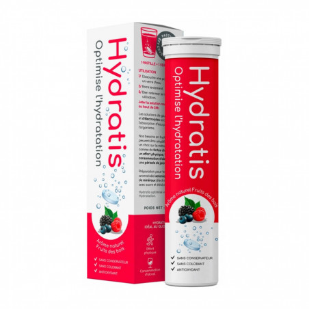 Hydratis Solution d'Hydratation 20 Pastilles Effervescentes Arôme Fruits des Bois 3760304100000