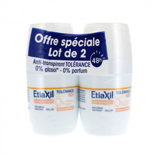 Etiaxil Anti-Transpirant Tolérance 48H Peaux Sensibles Roll-On Lot de 2 x 50 ml 3614810003242