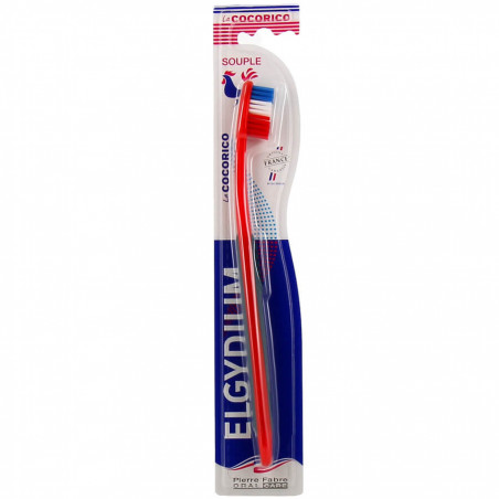 Elgydium Brosse à Dents Souple Made in France rouge 3577056026461