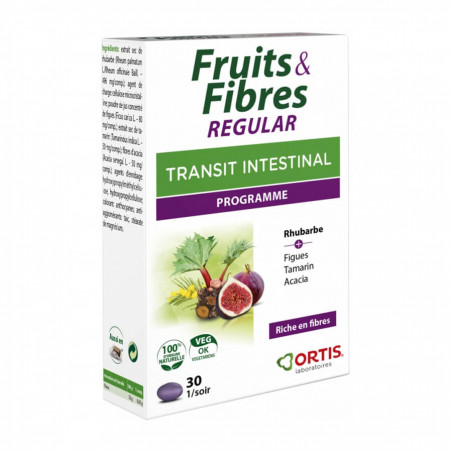 Ortis Fruits & Fibres Regular transit intestinal 30 Comprimés 5411386890621