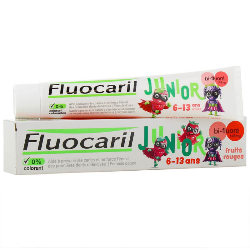 Fluocaril Junior Dentifrice 6 -12 ans. Goût Fruits RougesTube 75ml 8710604763295