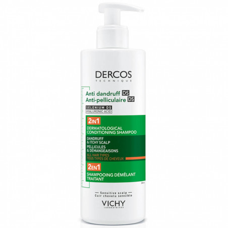 Vichy Dercos Shampoing démêlant anti-pelliculaire DS 2 en 1 390 ml 3337875902373