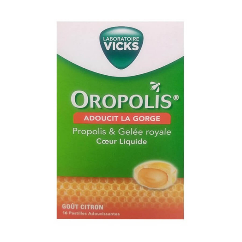 Vicks Oropolis Coeur liquide propolis et gelée royale 16 pastilles 8700216470100