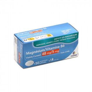 MAGNESIUM / VITAMIN B6 MYLAN Viatris 50 TABLETS