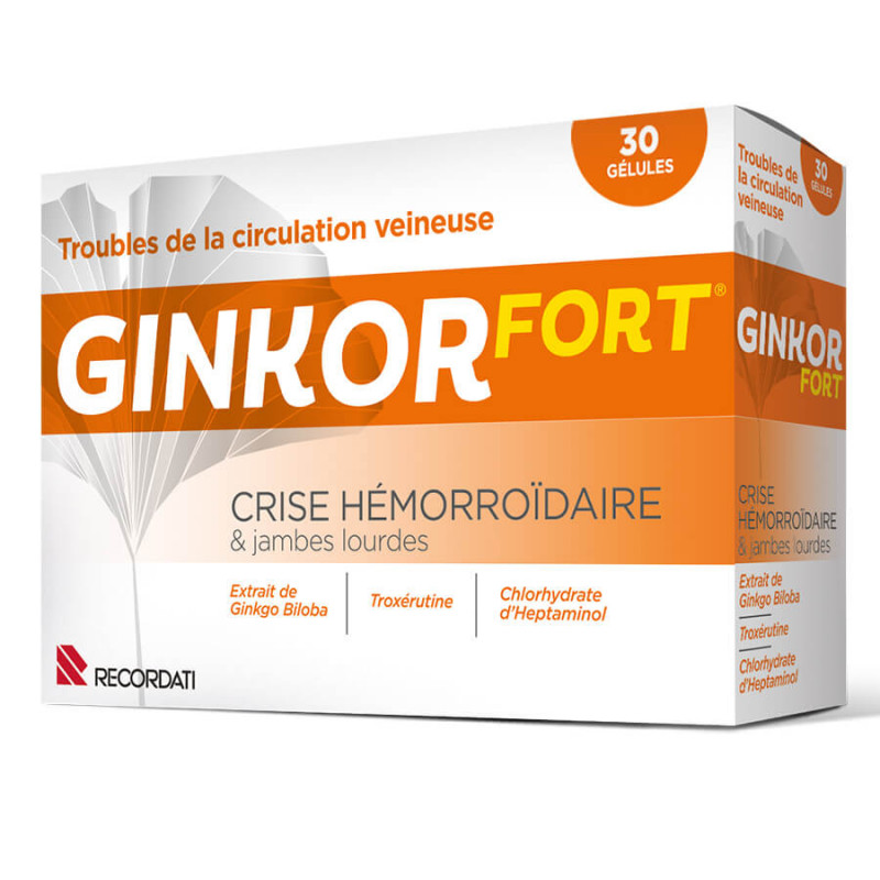 Ginkor Fort crise hémorroïdaire 30 gélules 3400933043216