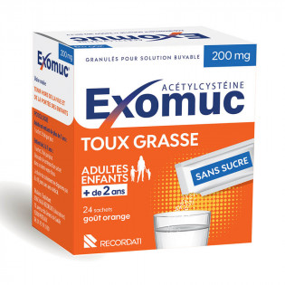 Exomuc Toux grasse 200 mg granulés 24 sachets 3400936385139