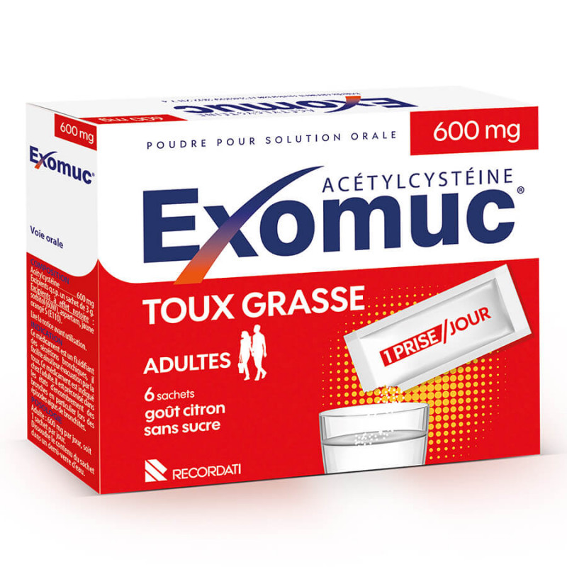 Exomuc toux grasse 600 mg 6 sachets 3400930258699