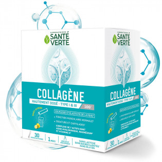 Santé Verte Collagène Poudre Goût Citron 30 Sticks