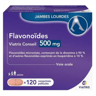 Viatris Flavonoïdes 500 mg Jambes lourdes 120 comprimés 3400930200896