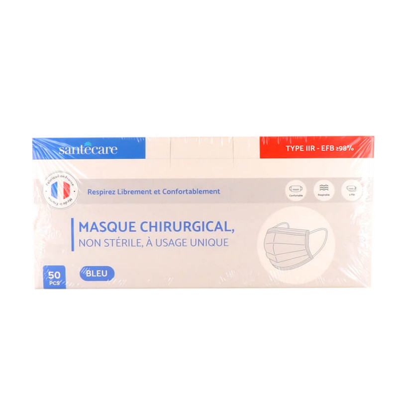 Masque Chirurgical Fabrication Française boite de 50 3760327710873