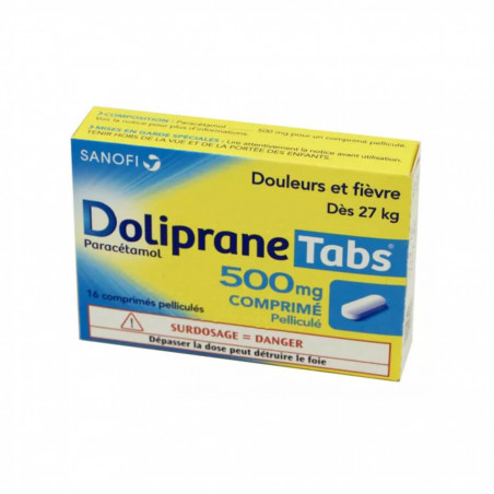 Sanofi Doliprane Tabs 500 mg 16 comprimés pelliculés 3400941631825