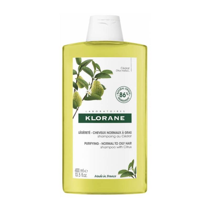 Klorane Légèreté Cheveux Normaux à Gras Shampoing au Cédrat 400 ml 3282770149609