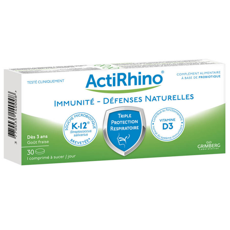 ActiRhino infections respiratoires immunité défenses naturelles 30 comprimés 3770035140008