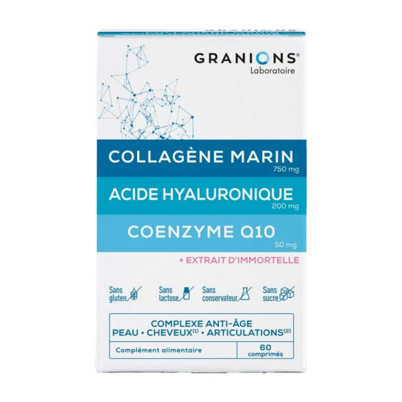 Granions Collagène Marin Acide Hyaluronique Coenzyme Q10 60 Comprimés 3760155216141