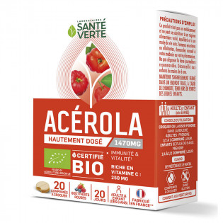 Santé Verte ACEROLA 1470mg BIO 20 comprimés 3700695201337