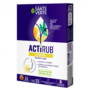 Santé Verte Actirub Gorge pastilles 15 pastilles 3700695220536