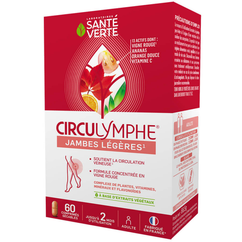 Santé Verte Circulymphe jambes légères 60 comprimés 5060072733805