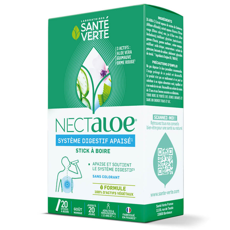 Santé Verte NECTALOE 20 sticks à l'Aloe Vera 5060072734253